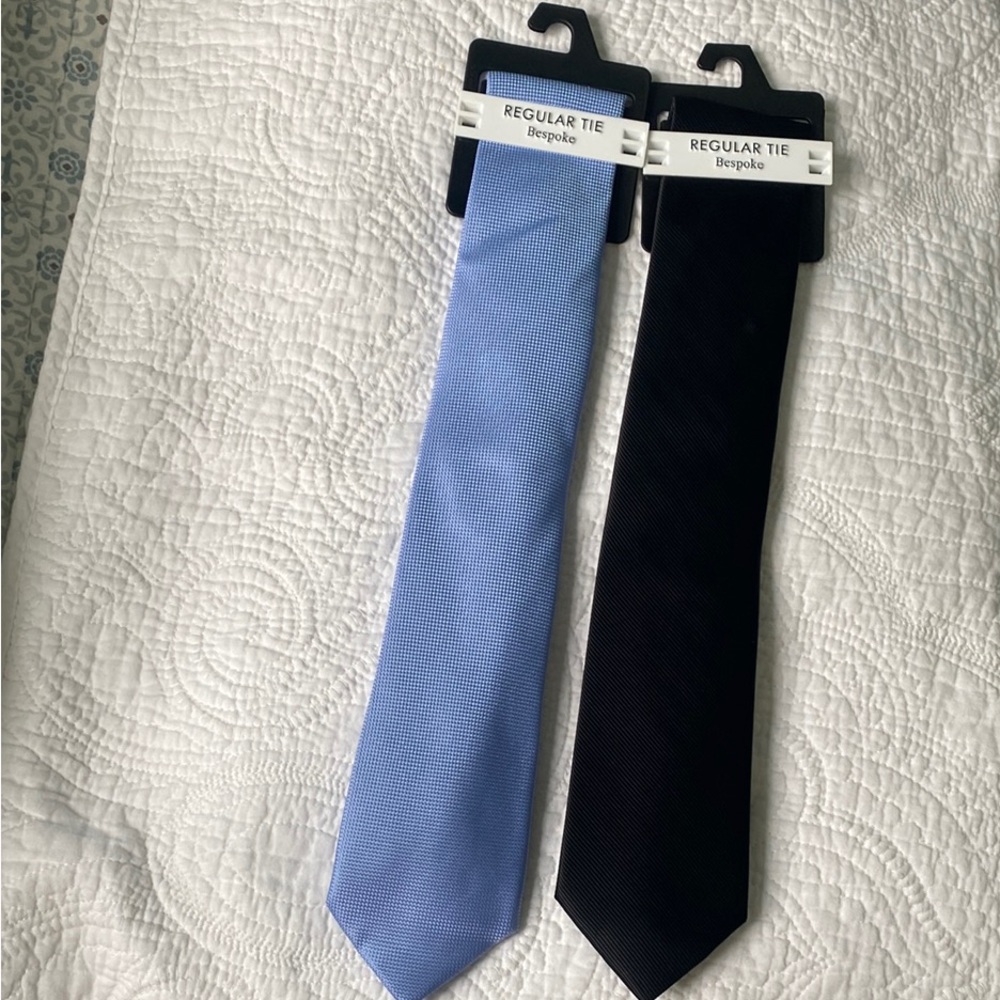 Bespoke Blue and Black Ties Set